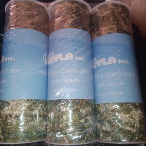 Camouflage lace material rolls 3pk